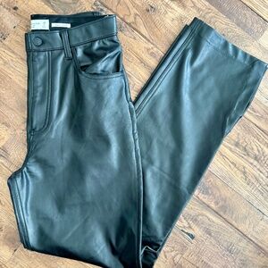 Abercrombie & Fitch The 90s Straight Ultra High Rise Vegan Leather Pants 28 6